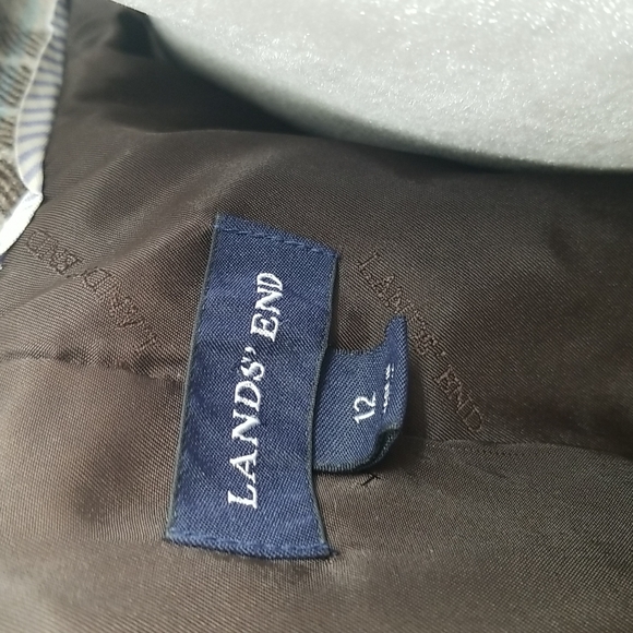 Lands' End Plaid Pea Coat Jacket - Picture 8 of 10